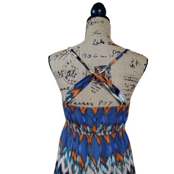 Mossimo Supply Co. Criss-Cross Back Halter Maxi Dress Bold Vibrant Colors Size M - Picture 15 of 16